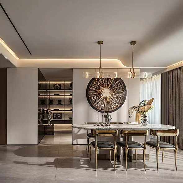 Interior Design And Construction - Sanhai estilo leve design interior villa