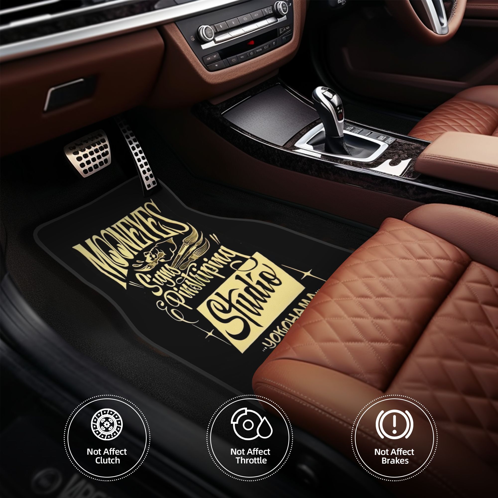 Interior Design Product - 4pcs% Mooneyes Tapetes de carro, duráveis,