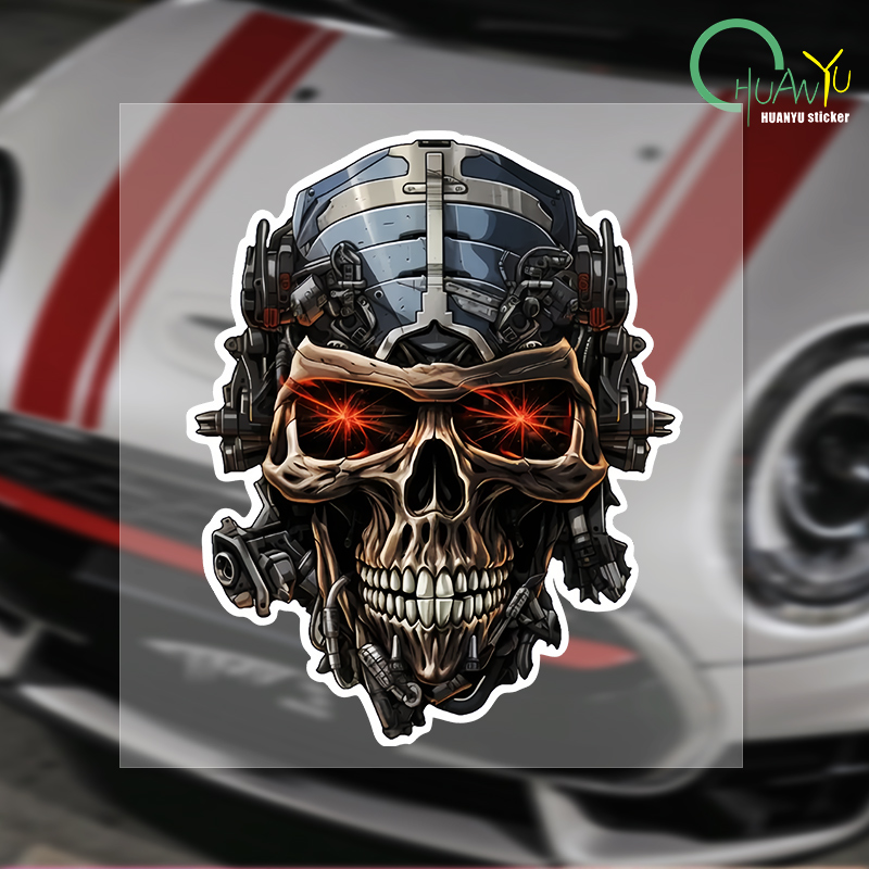 Interior Design Product - Impermeável esqueleto cabeça carro adesivos, Auto