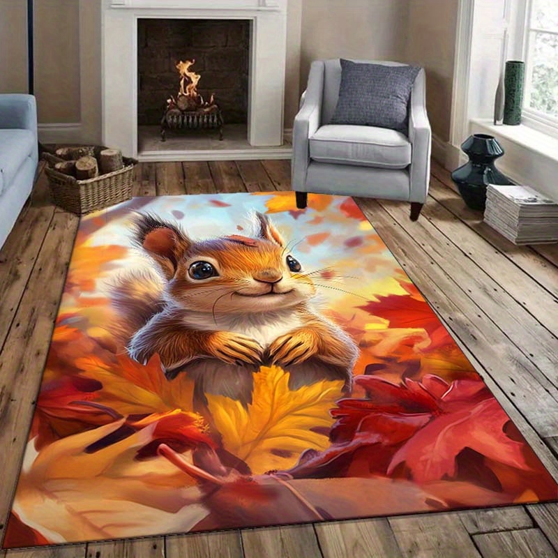 Tapete de esquilo de outono pa - Interior Design Living Room Ideas avaliação e preço